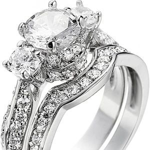 XAHH Wedding Band Engagement Ring Set for Women